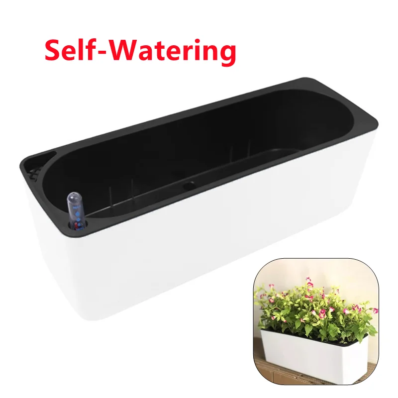 직사각형 게으른 꽃 냄비 화분 수경 플라스틱 꽃 냄비  - Automatic Plant Waterer 리뷰 및 가격